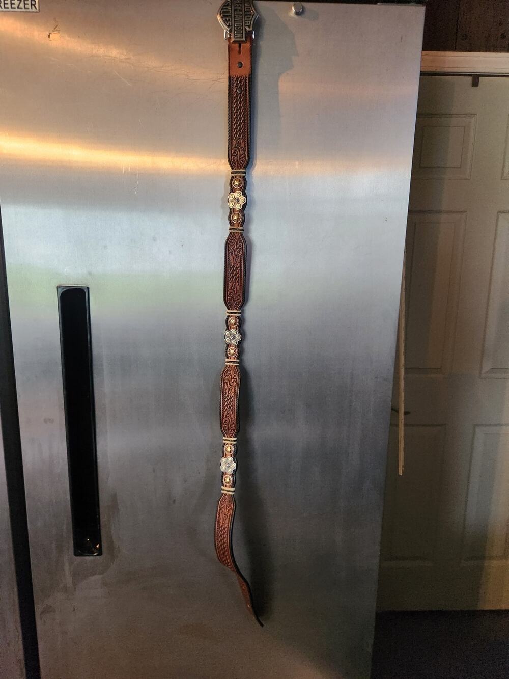 Harley-Davidson Tooled Leather Concho Belt Men's Brown size 36